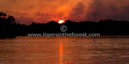 Sunset on the Cuiaba river in The Pantanal.